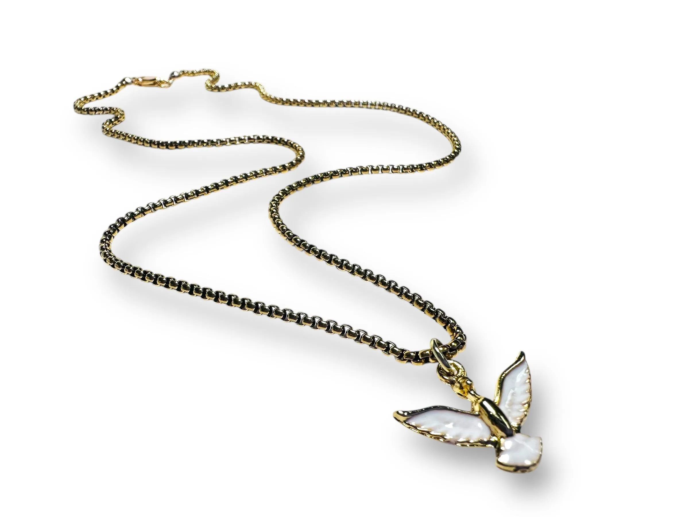 Bird Necklace, white Bird jewelry
