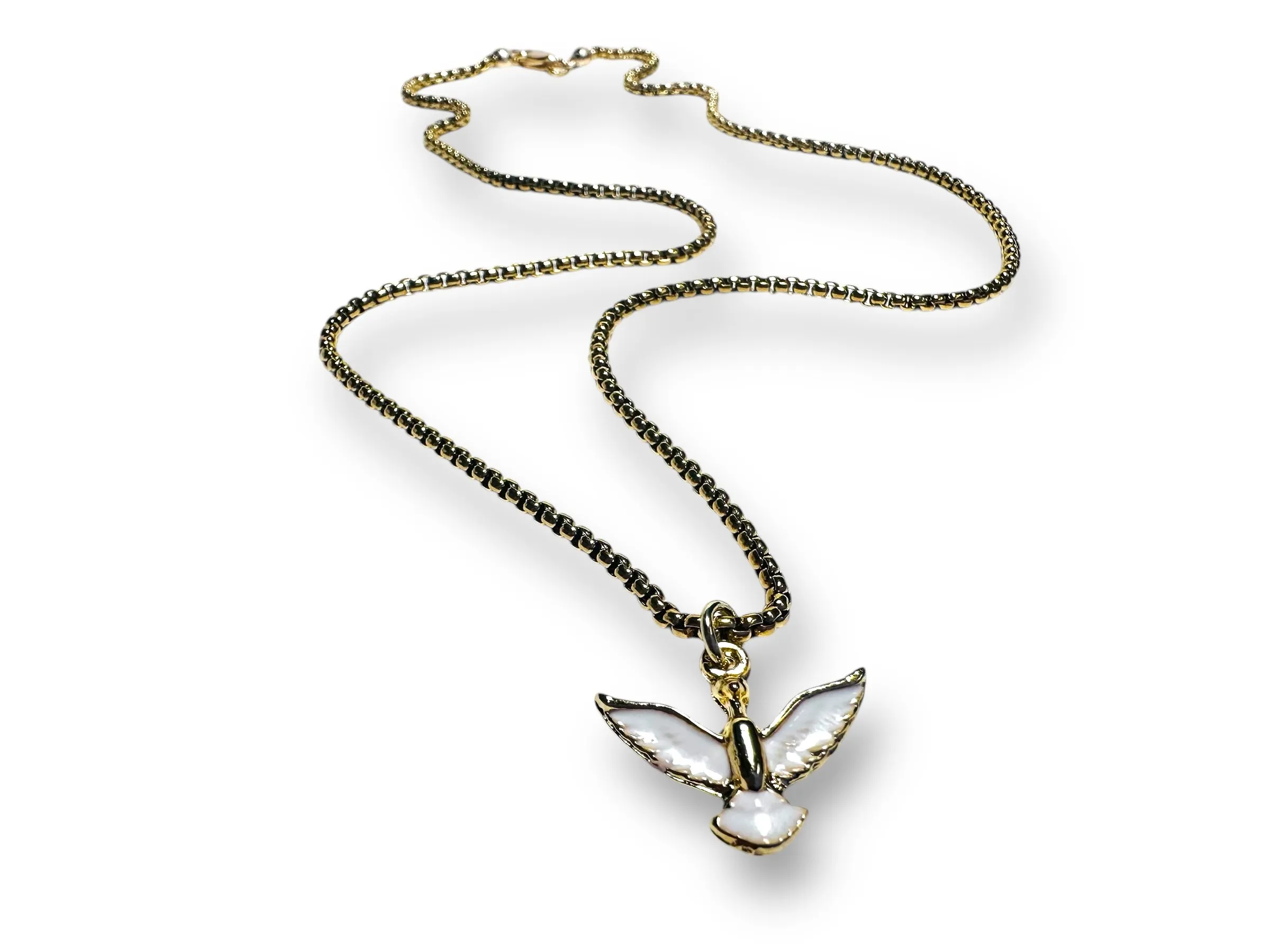 Bird Necklace, white Bird jewelry