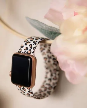 Black and Tan Cheetah Silicone Printed Watch Band