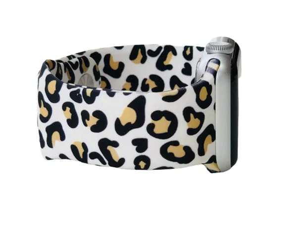 Black and Tan Cheetah Silicone Printed Watch Band
