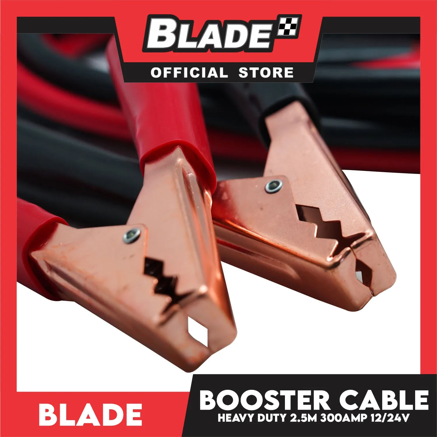 Blade Booster Cable 300AMP Heavy Duty 2.5M 12/24V- Tangle Free Auto Booster Cable, Jump Cables