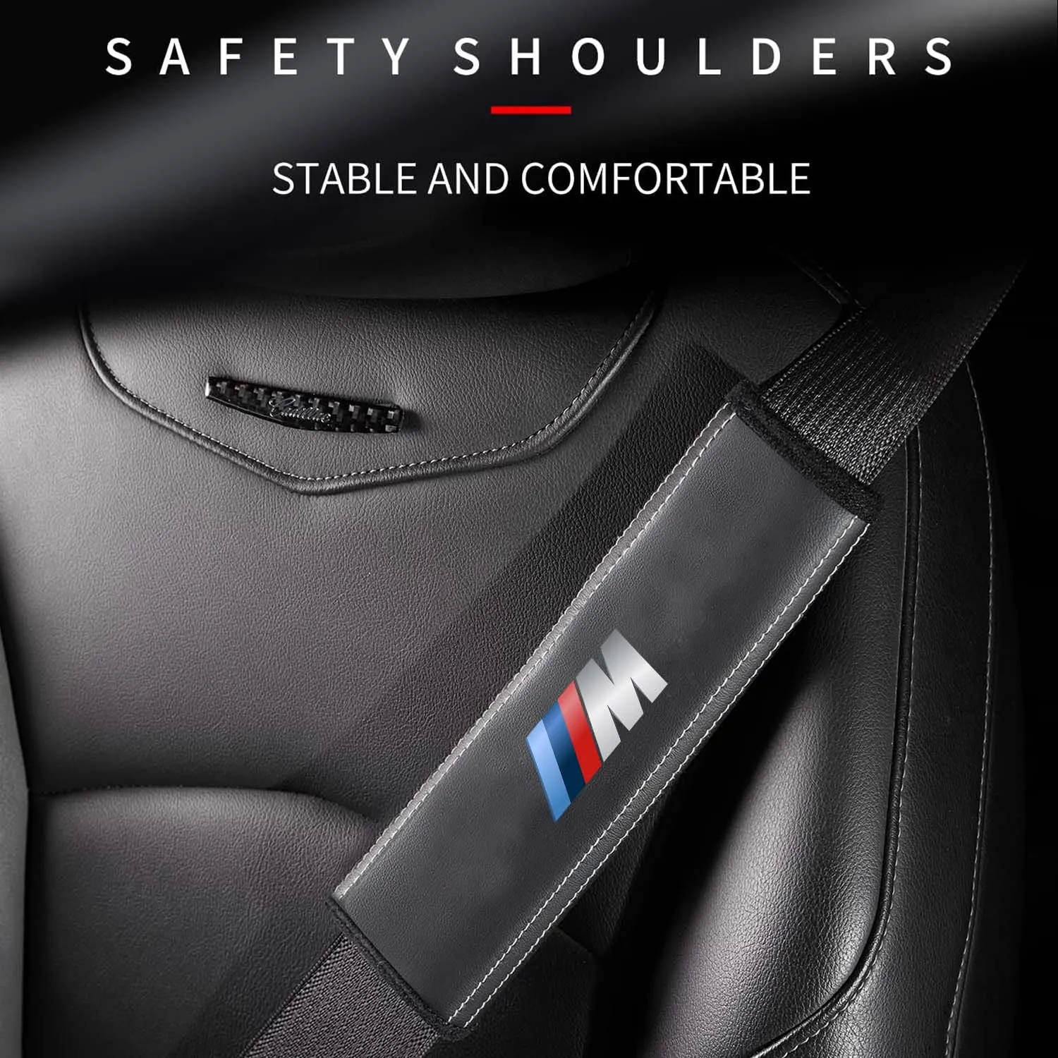 Car Seat Belt Covers (2PCS), Custom Fit For Your Cars, Microfiber Leather Seat Belt Shoulder Pads for More Comfortable Driving, Car Accessories KO13994