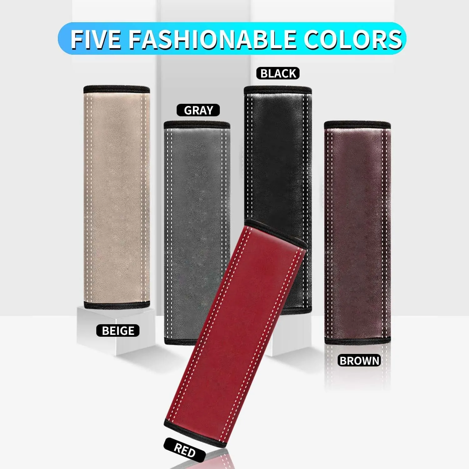 Car Seat Belt Covers (2PCS), Custom Fit For Your Cars, Microfiber Leather Seat Belt Shoulder Pads for More Comfortable Driving, Car Accessories UE13994