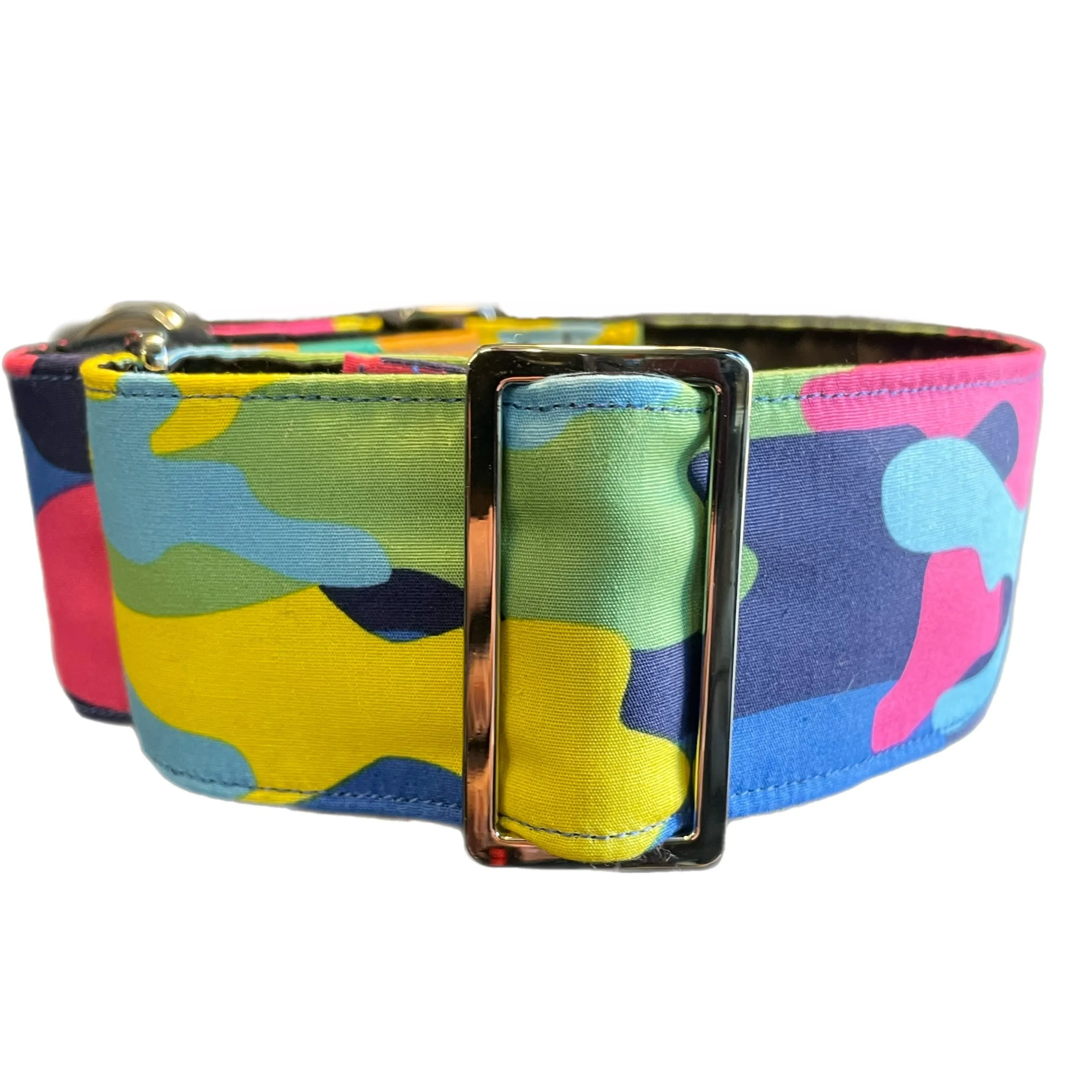 Colors in cammo greyhound Martingale collar cotton covered 50mm width super soft
