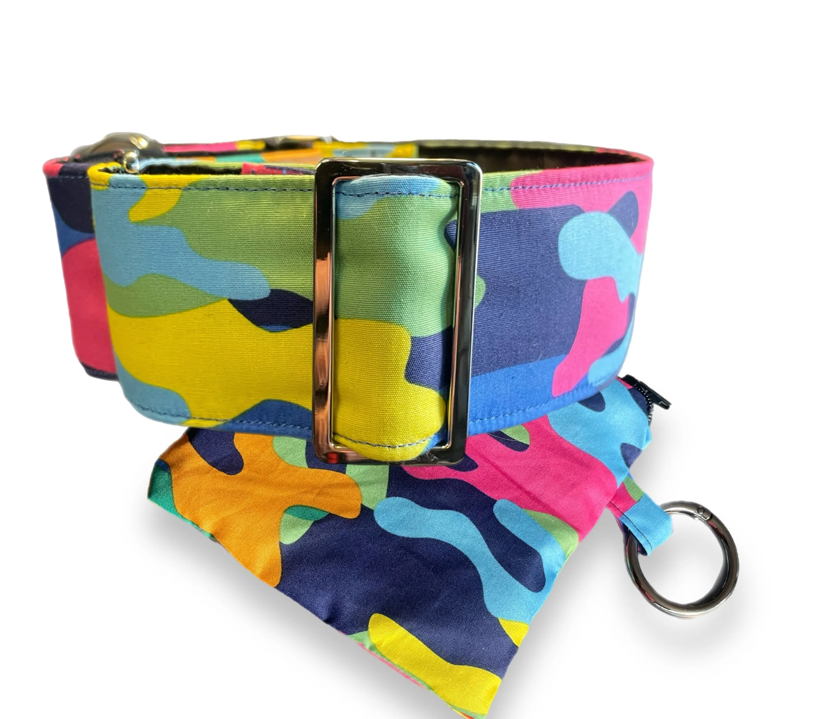 Colors in cammo greyhound Martingale collar cotton covered 50mm width super soft