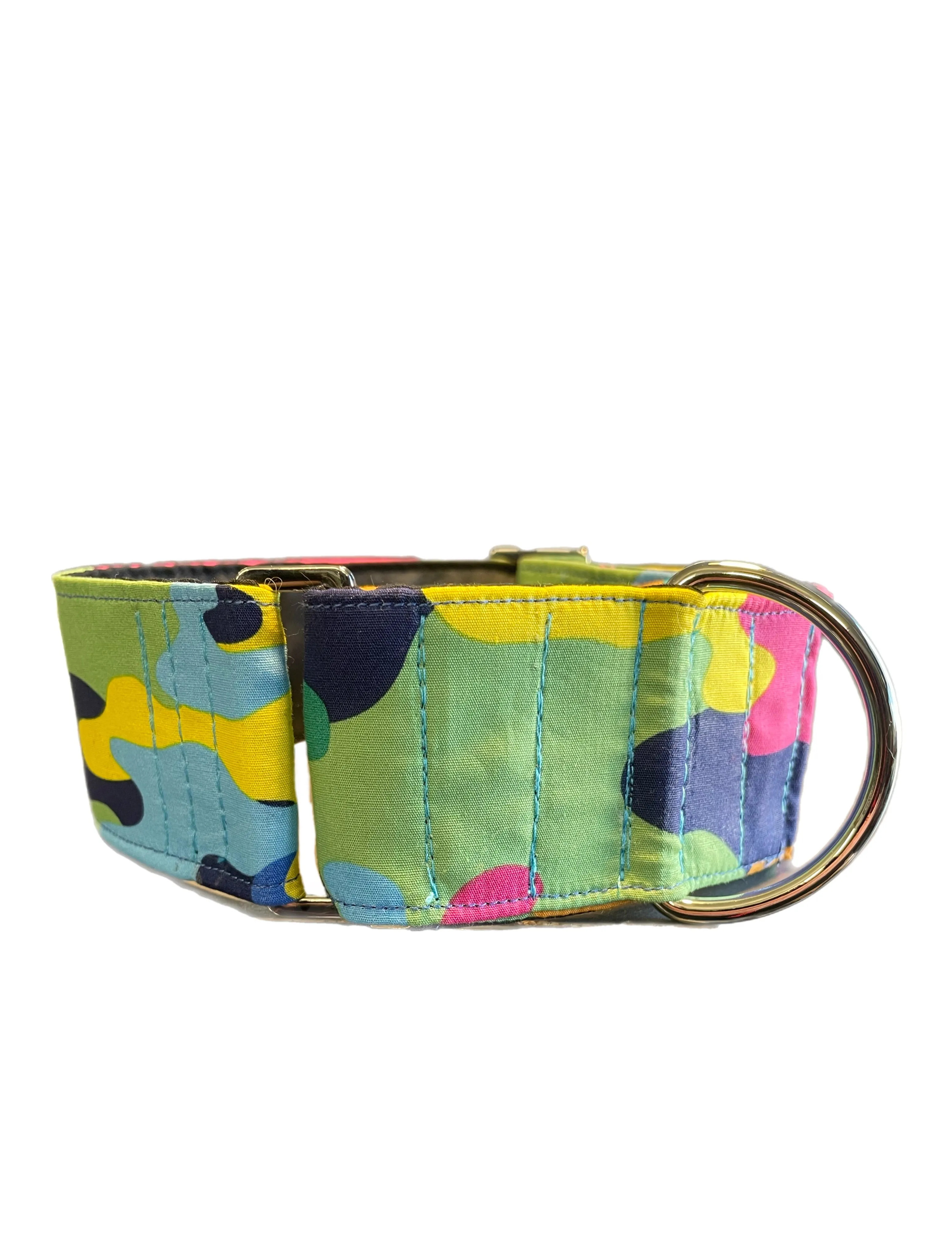 Colors in cammo greyhound Martingale collar cotton covered 50mm width super soft