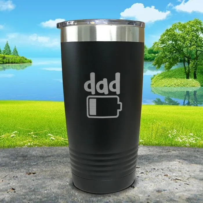 Dad Battery Engraved Tumbler