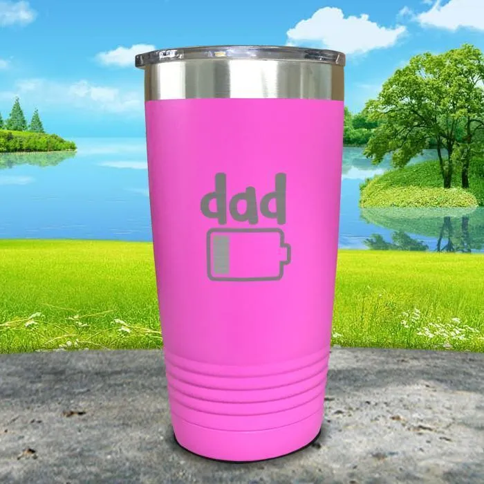 Dad Battery Engraved Tumbler