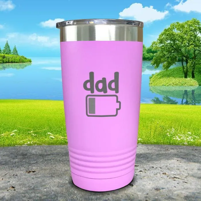 Dad Battery Engraved Tumbler