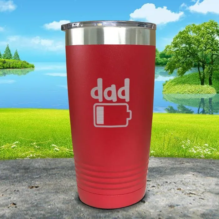 Dad Battery Engraved Tumbler