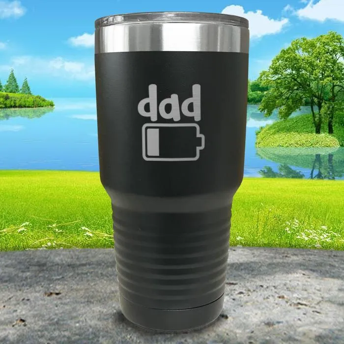 Dad Battery Engraved Tumbler