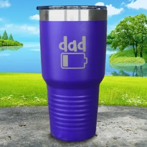 Dad Battery Engraved Tumbler