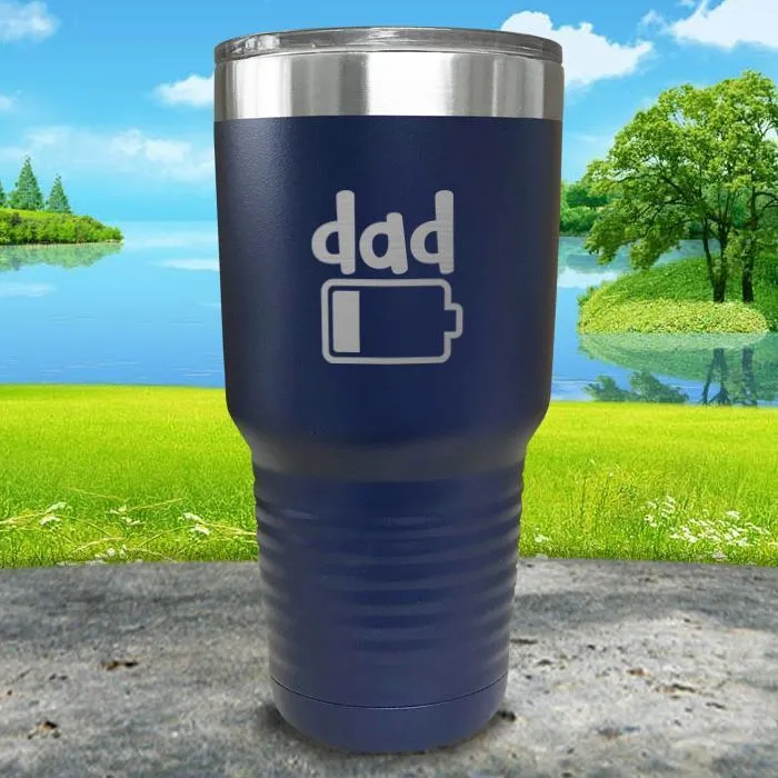 Dad Battery Engraved Tumbler
