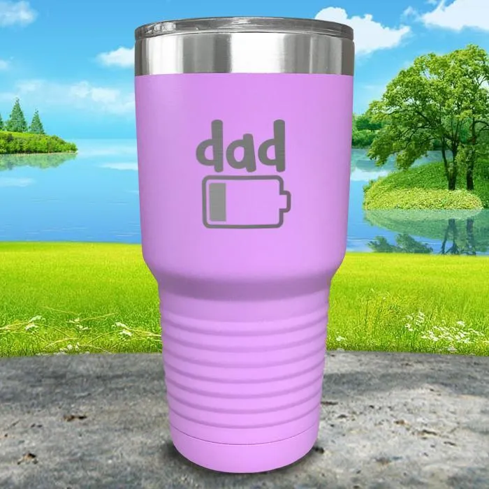 Dad Battery Engraved Tumbler