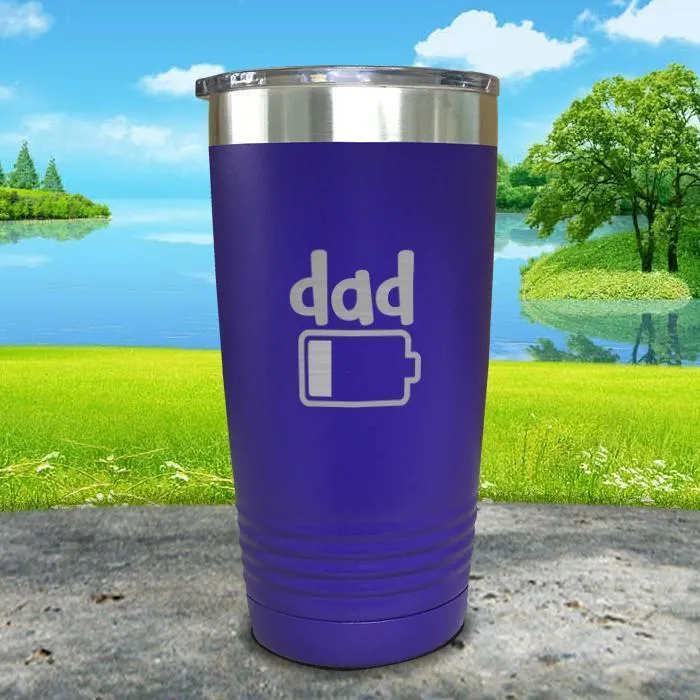 Dad Battery Engraved Tumbler