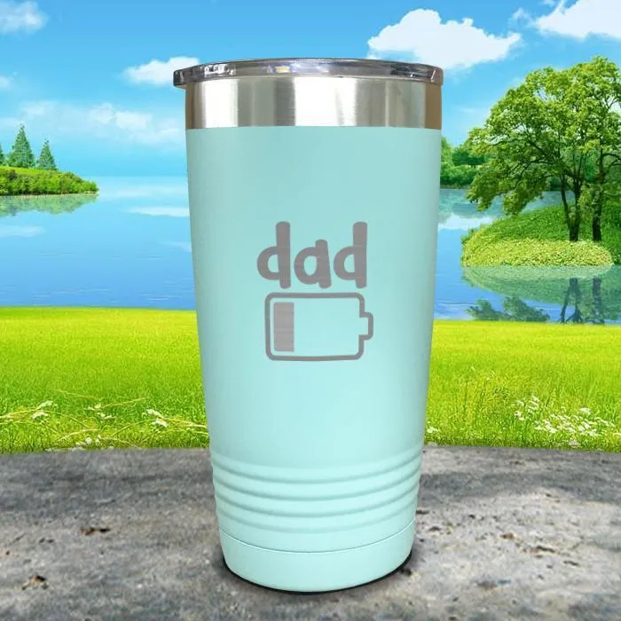 Dad Battery Engraved Tumbler
