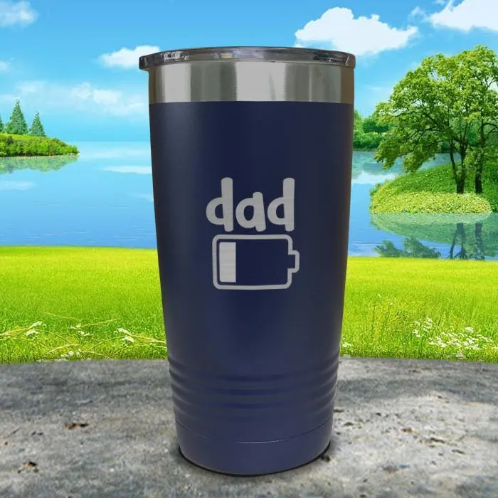 Dad Battery Engraved Tumbler