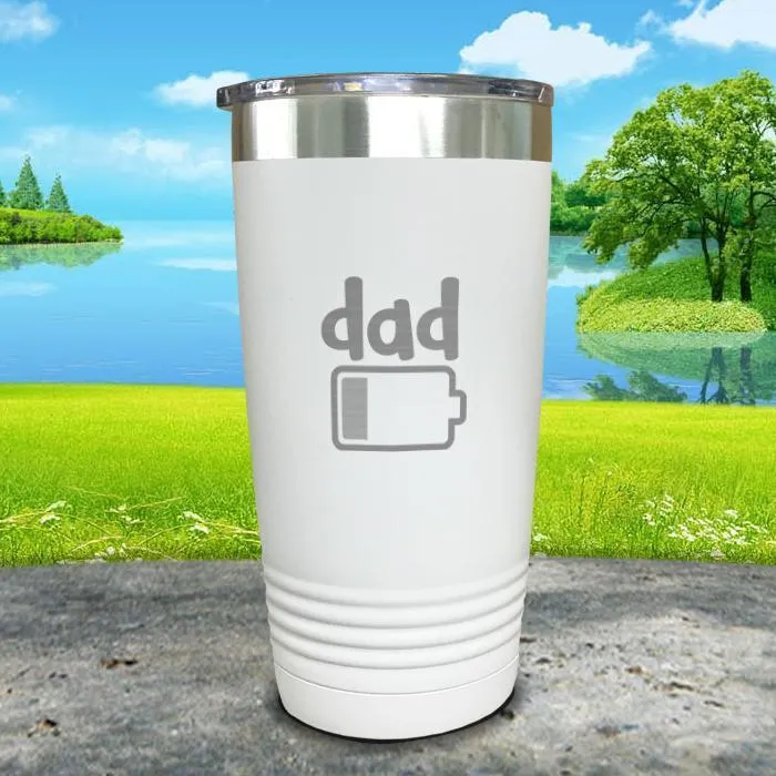 Dad Battery Engraved Tumbler