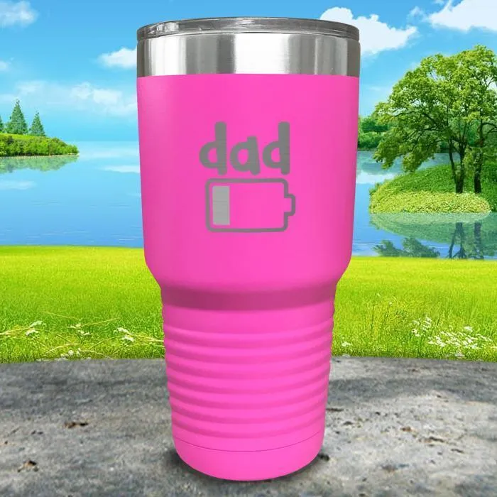 Dad Battery Engraved Tumbler