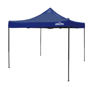Dellonda Premium 3 x 3m Pop-Up Gazebo, PVC Coated, Water Resistant Fabric, Supplied with Carry Bag, Rope, Stakes & Weight Bags - Blue Canopy