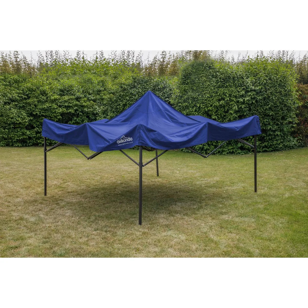 Dellonda Premium 3 x 3m Pop-Up Gazebo, PVC Coated, Water Resistant Fabric, Supplied with Carry Bag, Rope, Stakes & Weight Bags - Blue Canopy