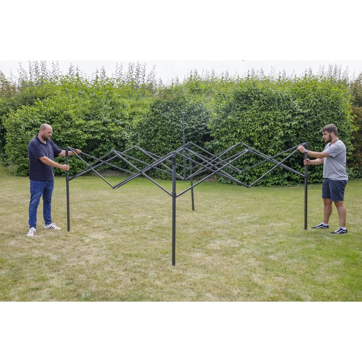Dellonda Premium 3 x 3m Pop-Up Gazebo, PVC Coated, Water Resistant Fabric, Supplied with Carry Bag, Rope, Stakes & Weight Bags - Blue Canopy