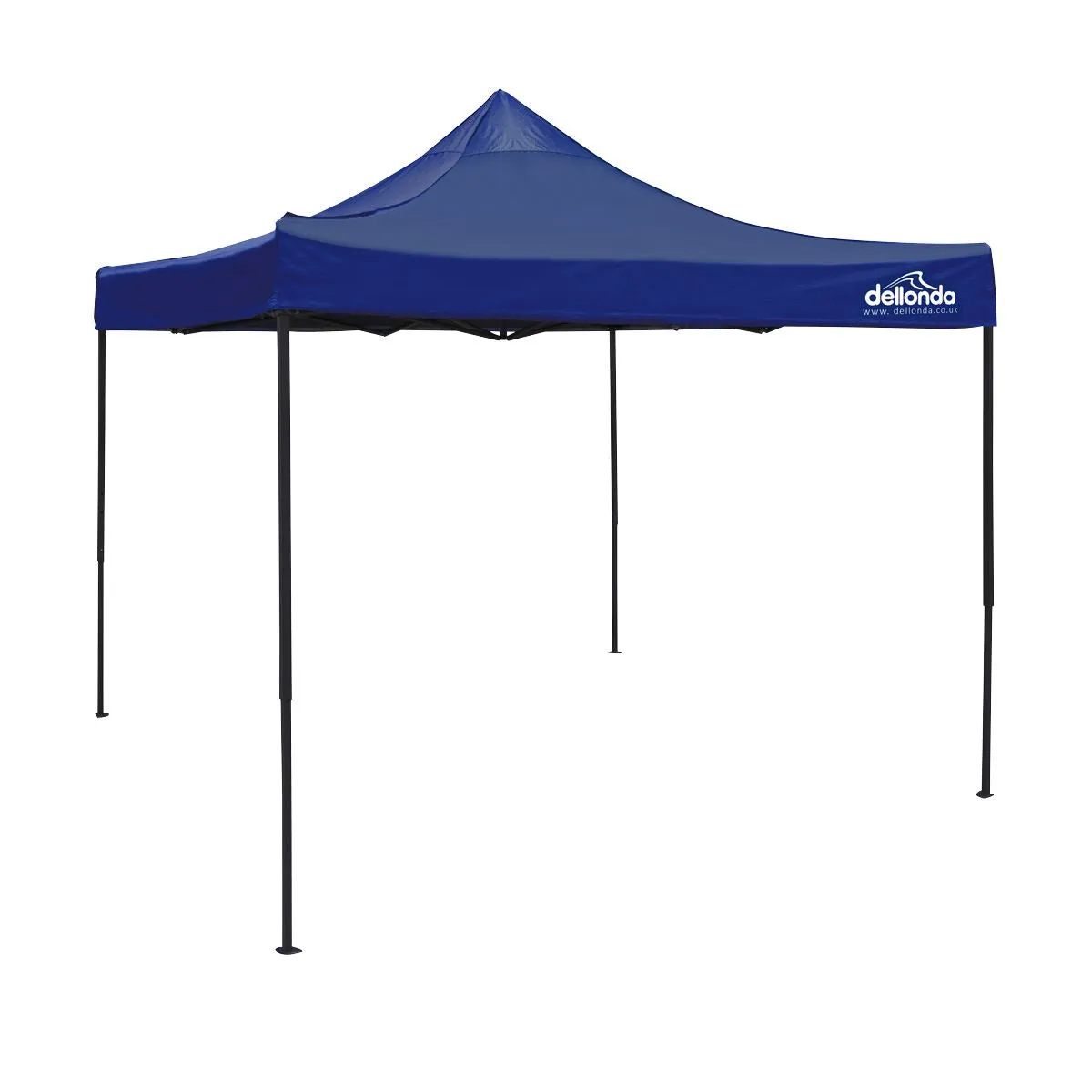 Dellonda Premium 3 x 3m Pop-Up Gazebo, PVC Coated, Water Resistant Fabric, Supplied with Carry Bag, Rope, Stakes & Weight Bags - Blue Canopy