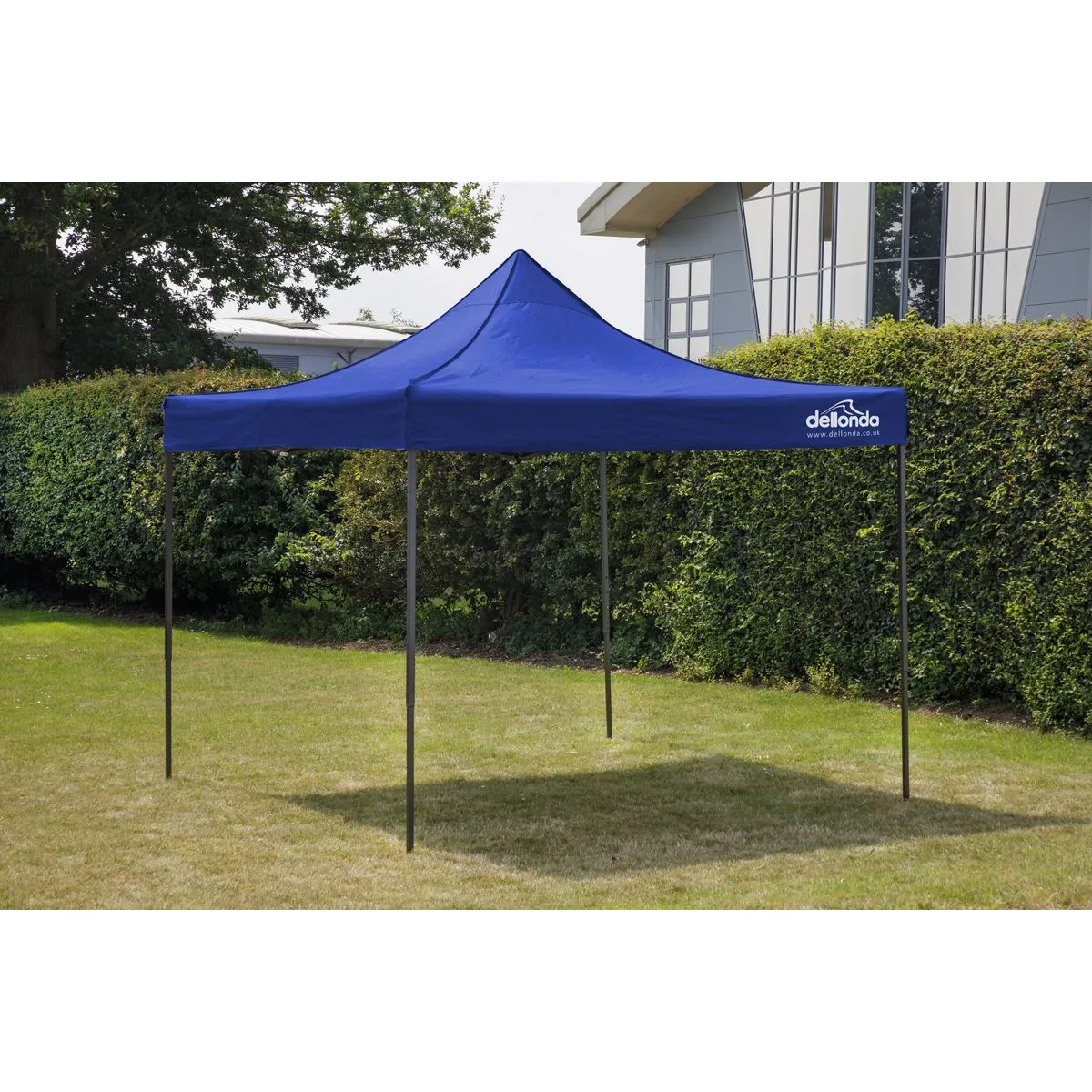 Dellonda Premium 3 x 3m Pop-Up Gazebo, PVC Coated, Water Resistant Fabric, Supplied with Carry Bag, Rope, Stakes & Weight Bags - Blue Canopy