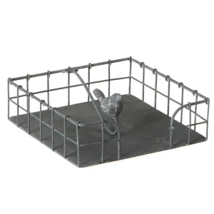 Distressed Grey Bird Napkin Holder
