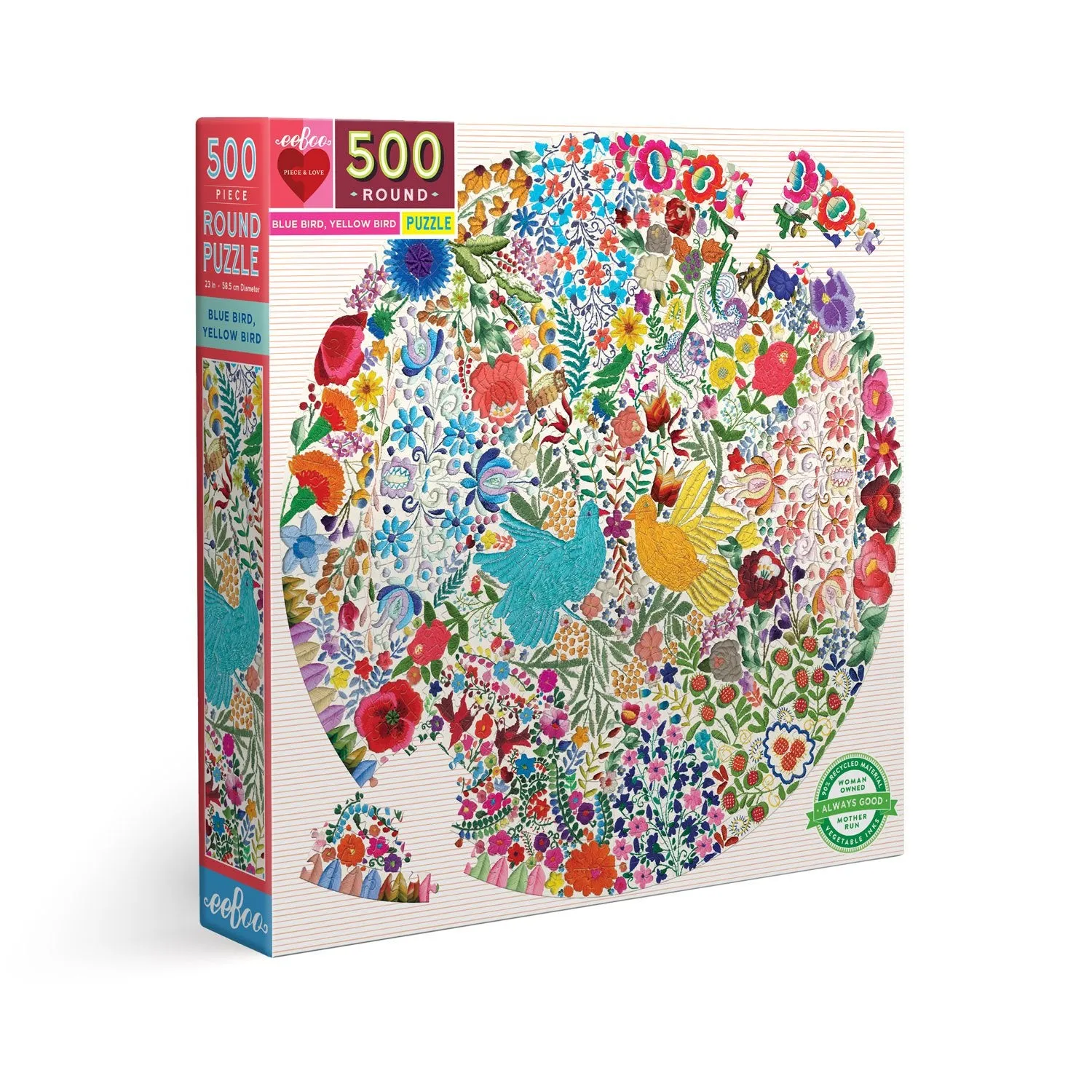 Eeboo Blue Yellow Bird 500PC