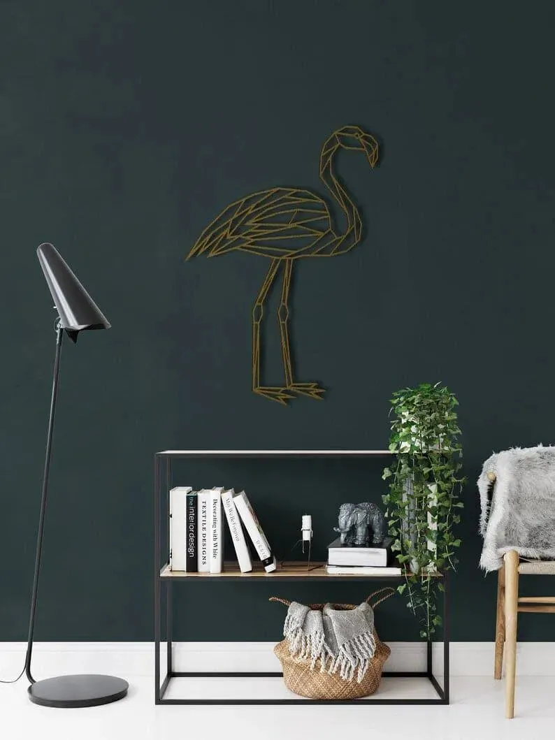 Flamingo Bird Metal Wall Hanging Decor