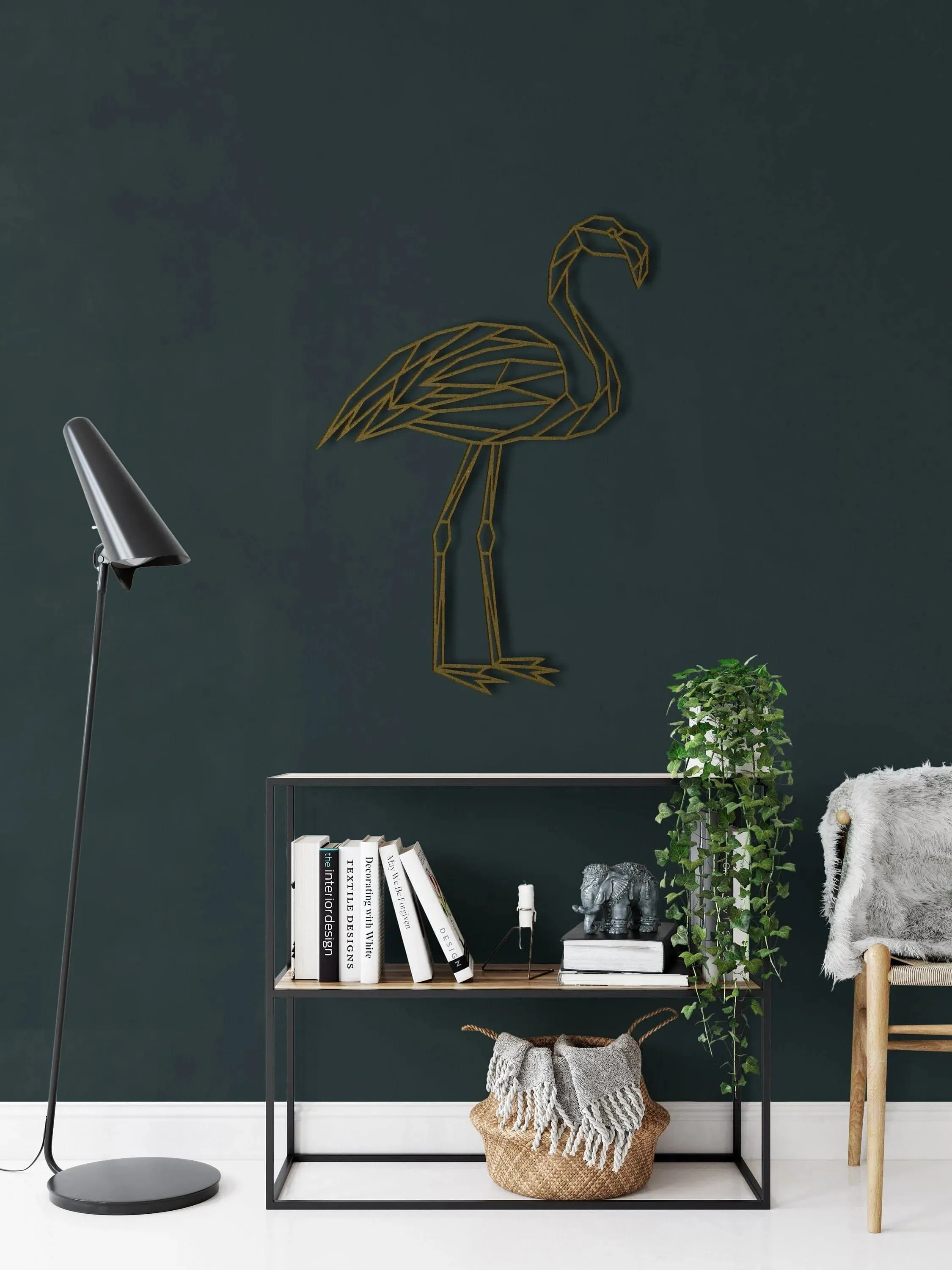 Flamingo Bird Metal Wall Hanging Decor
