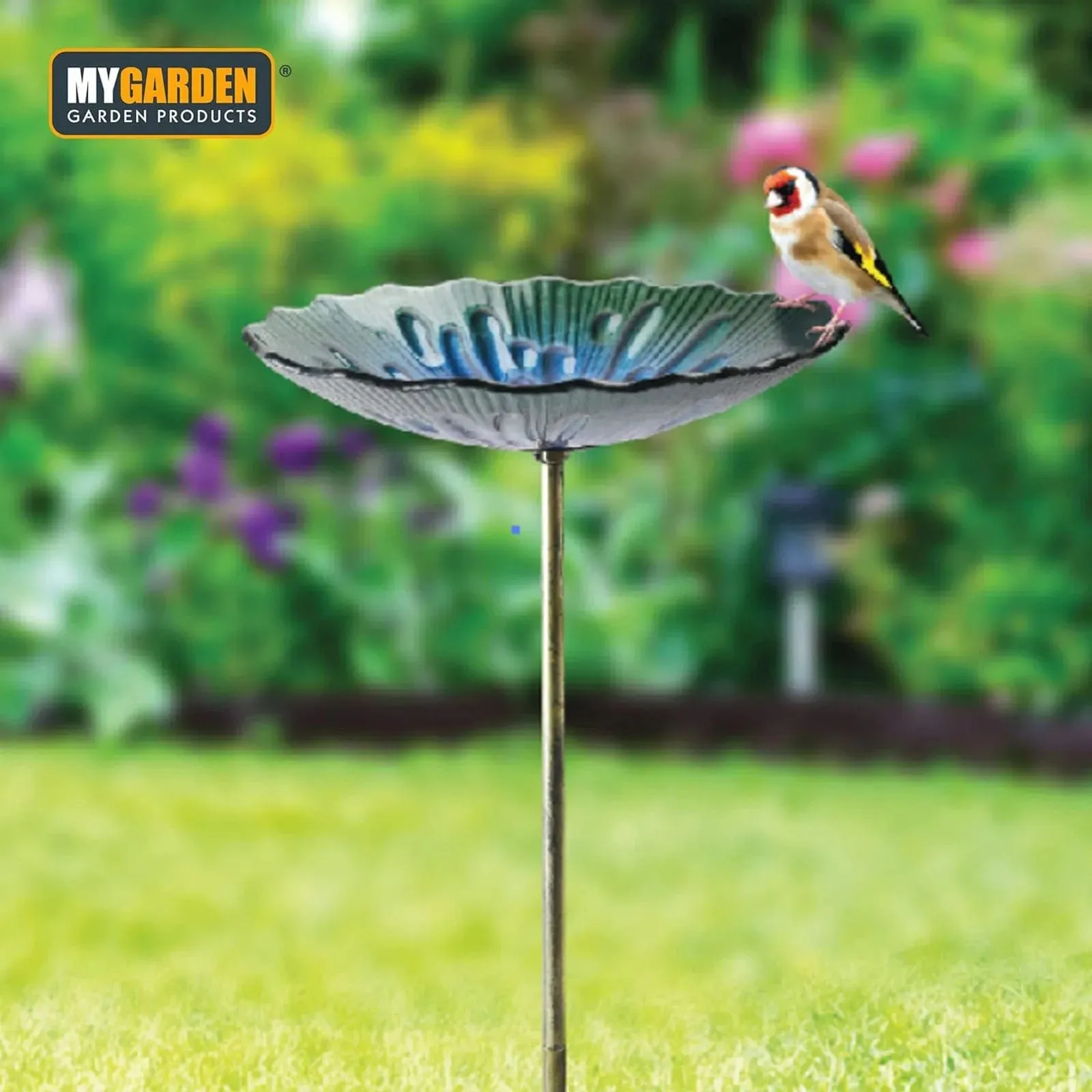Glass Garden Bird Bath Outdoor Freestanding Water Dish - Choice of Designs