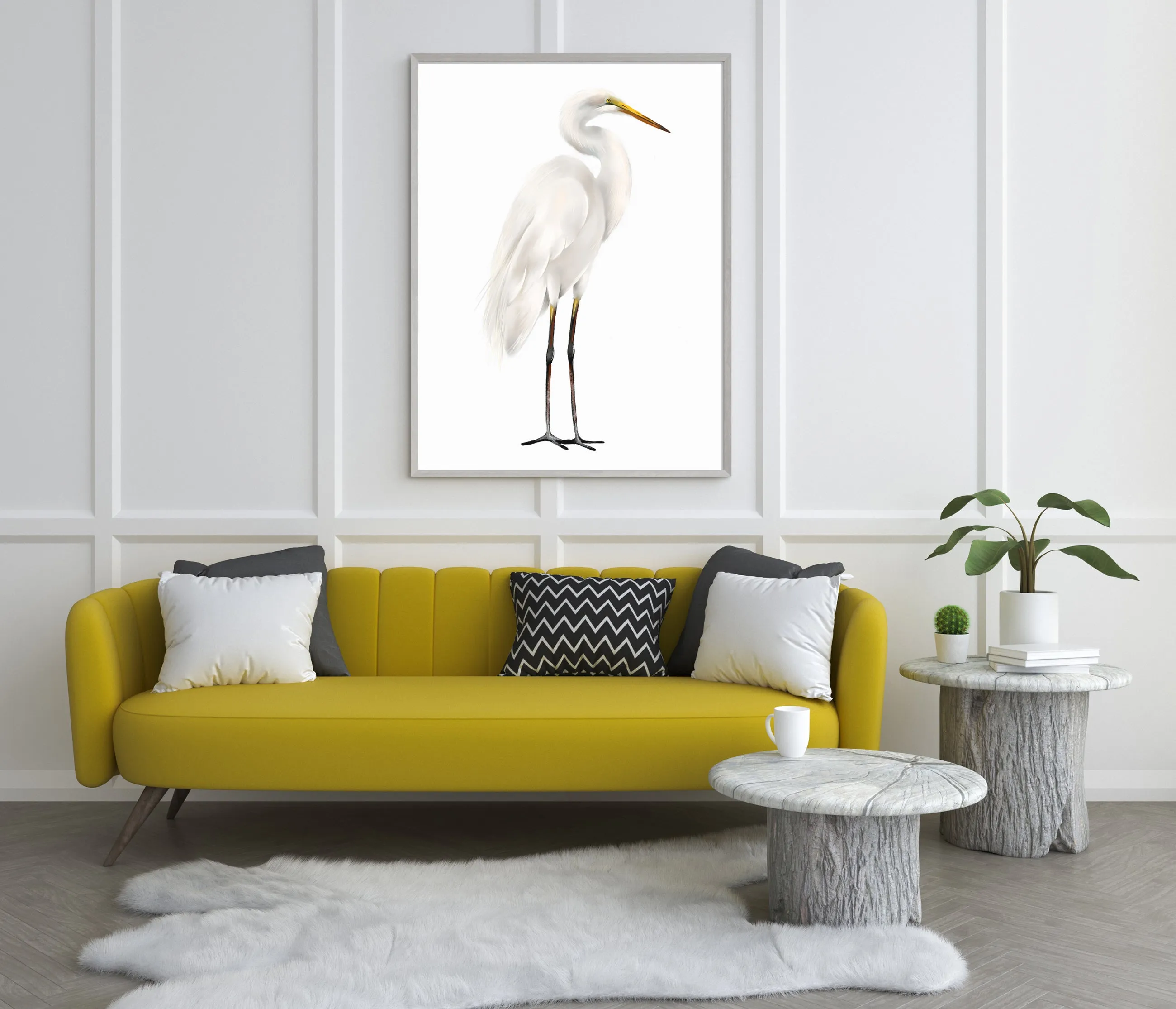 Great Egret Bird Art Print
