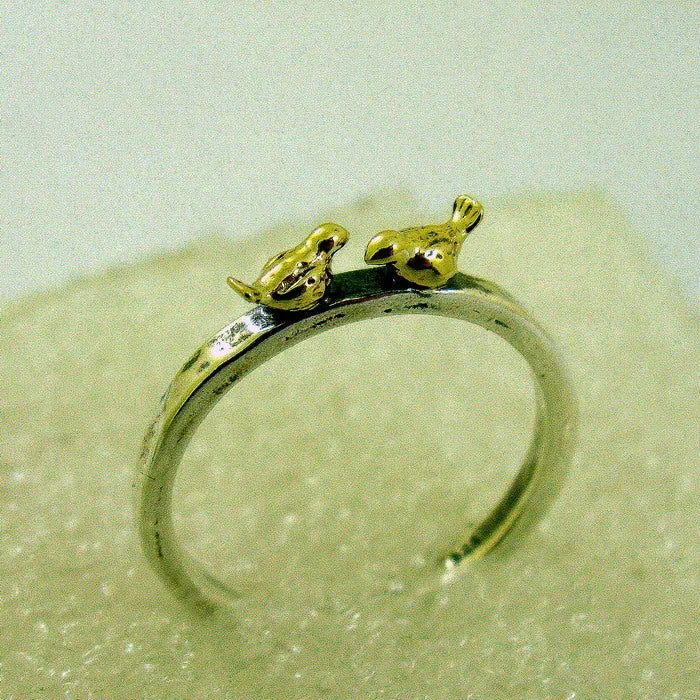Hadar Designers Bird Earrings 9k Yellow Gold 925 Silver Charm Gift Handmade (Ms