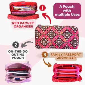 Handmade All-in-One Organizer | Travel Organizer | Stationery Organizer | Passport Organizer | Weekend Pouch | Red Packet Organizer | Super Organizer 1B03