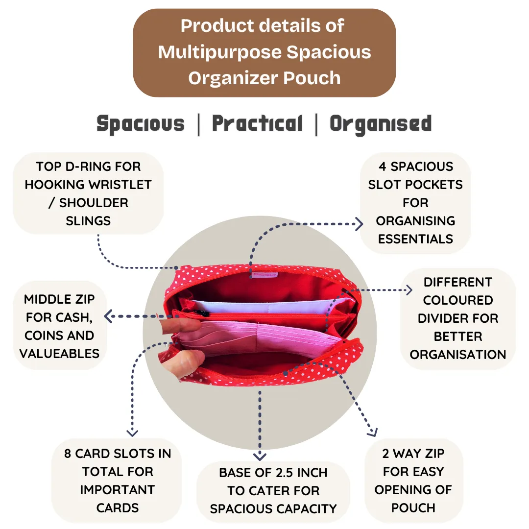 Handmade All-in-One Organizer | Travel Organizer | Stationery Organizer | Passport Organizer | Weekend Pouch | Red Packet Organizer | Super Organizer 1B12