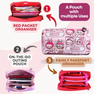 Handmade All-in-One Organizer | Travel Organizer | Stationery Organizer | Passport Organizer | Weekend Pouch | Red Packet Organizer | WATERPROOF Super Organizer 1B05