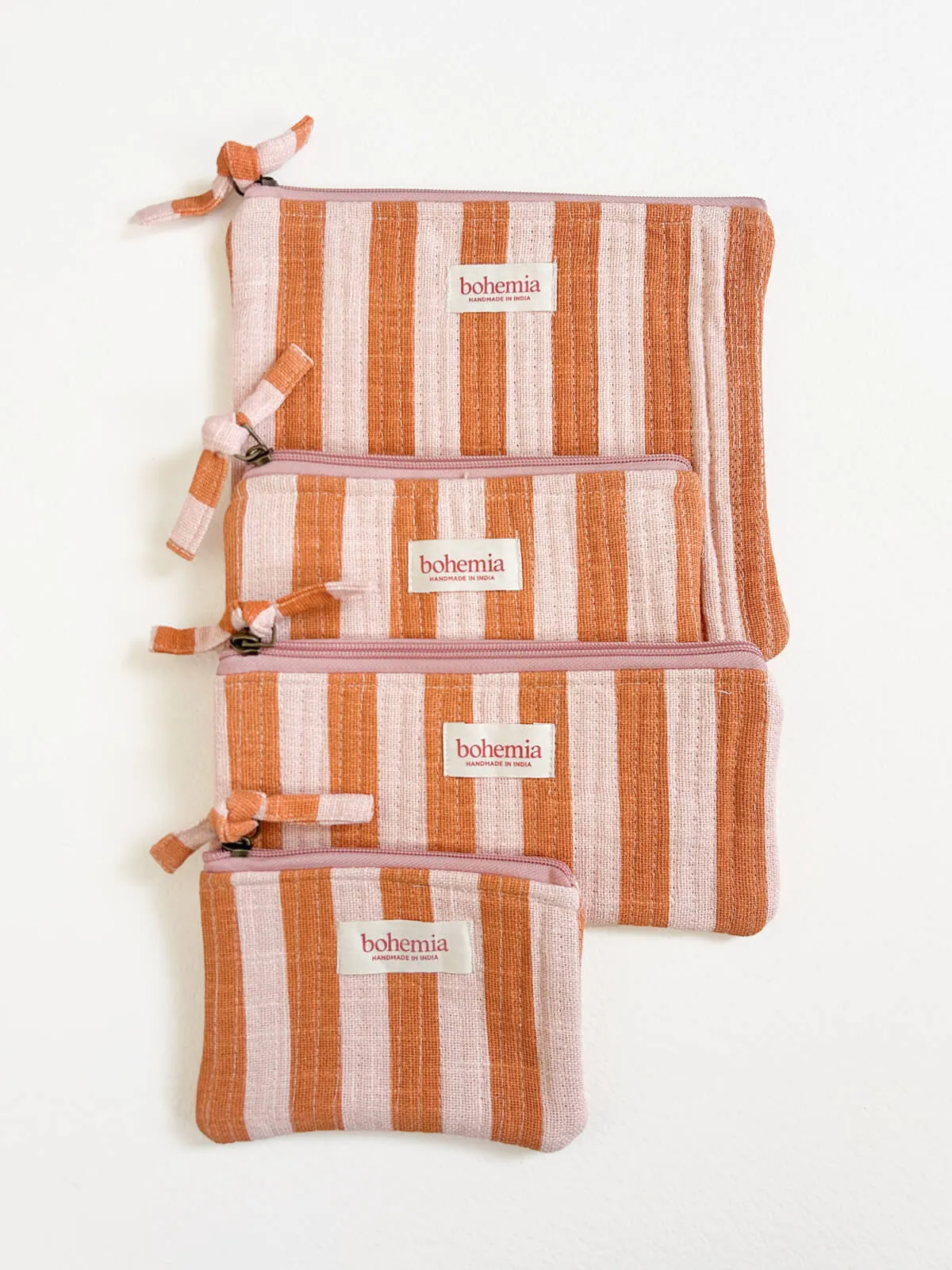 Jaipur Stripe Medium Pouch, Pink City