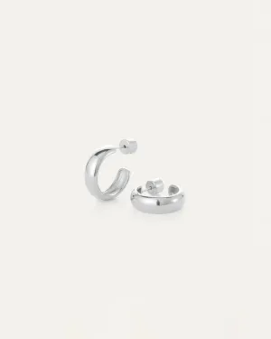 Jenny Bird - Staple Hoops Small (Rhodium)
