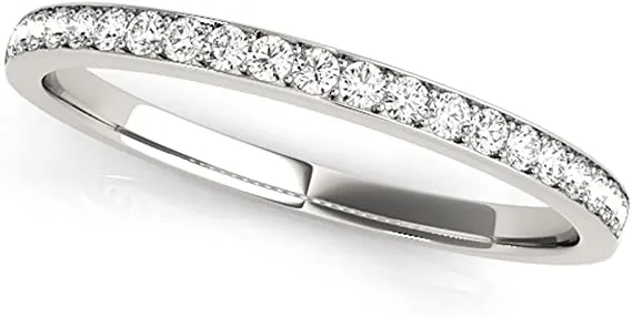 JewelMore 0.25 Carat Halo Round Diamond Antique Wedding Band for Women | 14K Solid Rose Gold, White Gold & Yellow Gold |Lightweight Diamond Bridal/Engagement Jewelry