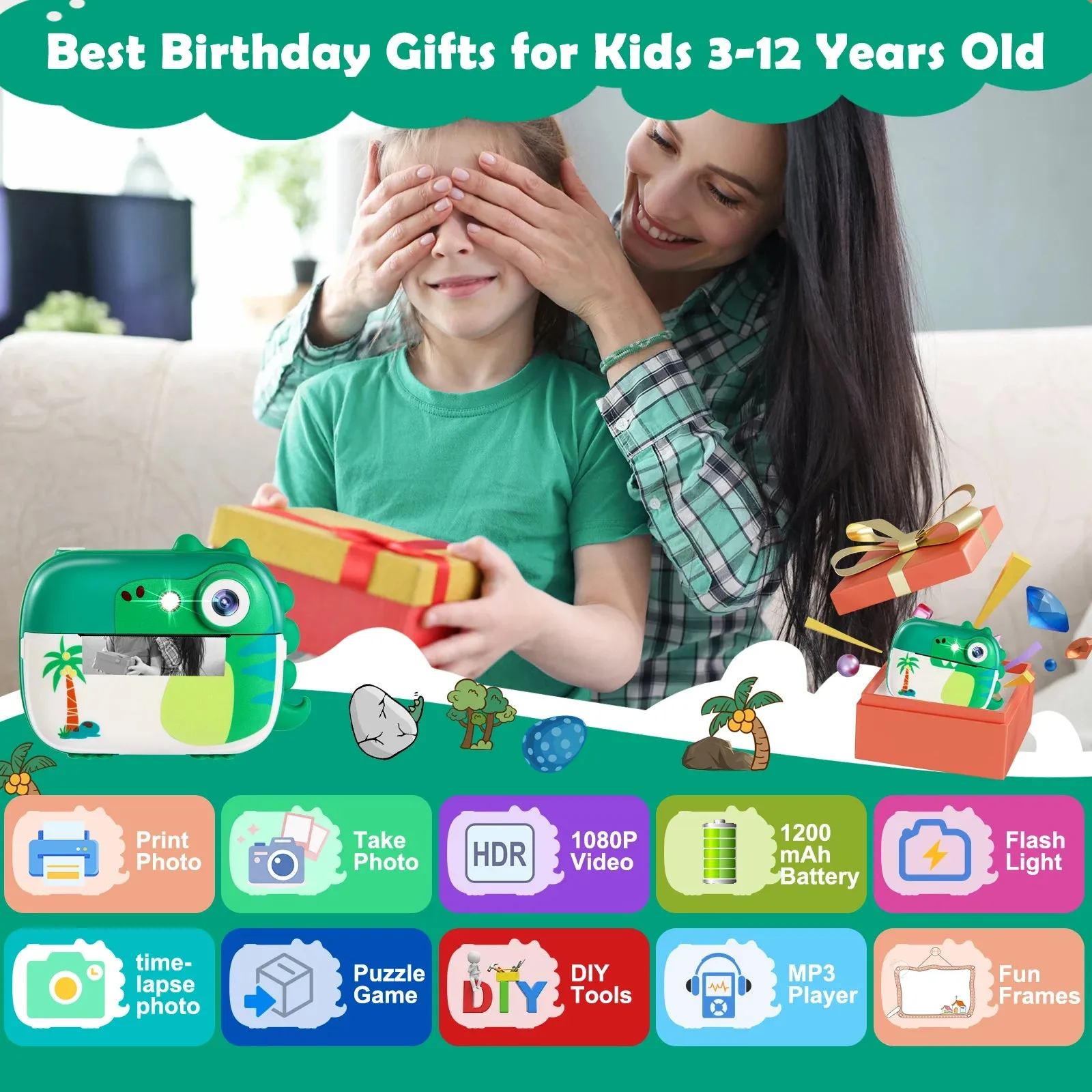 Kids Camera, Kids Selfie Camera HD Video Perfect Gift for Boys and Girls Portable and Durable Compact New, Kids Christmas Gift C51