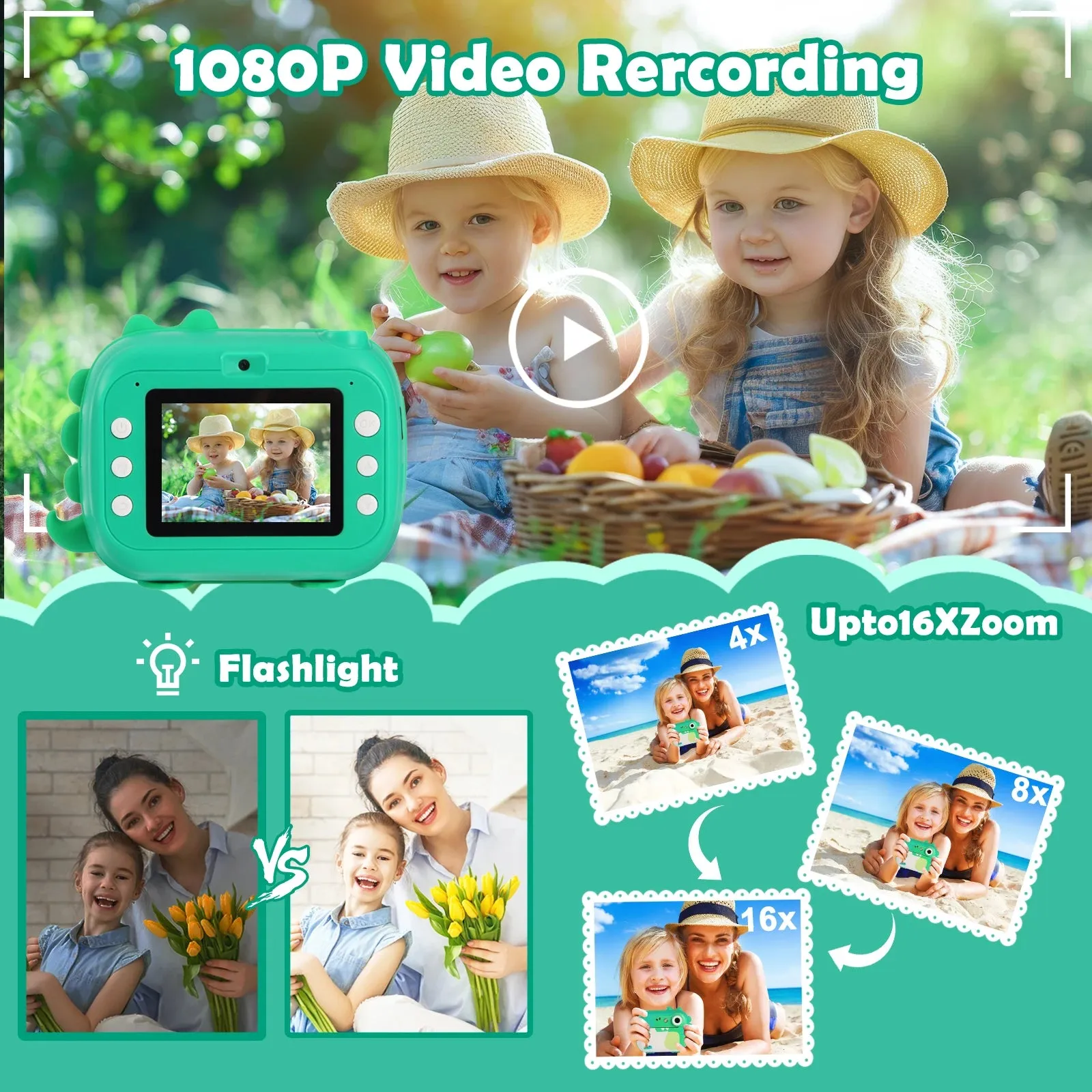 Kids Camera, Kids Selfie Camera HD Video Perfect Gift for Boys and Girls Portable and Durable Compact New, Kids Christmas Gift C51