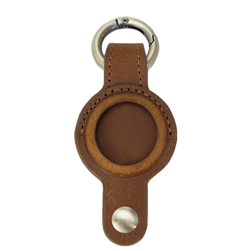 Leather Apple Airtag Key Holder Full Grain leather AirTag Keychain Airtag Holder Air Tag Case Keychain Holder For Air Tag