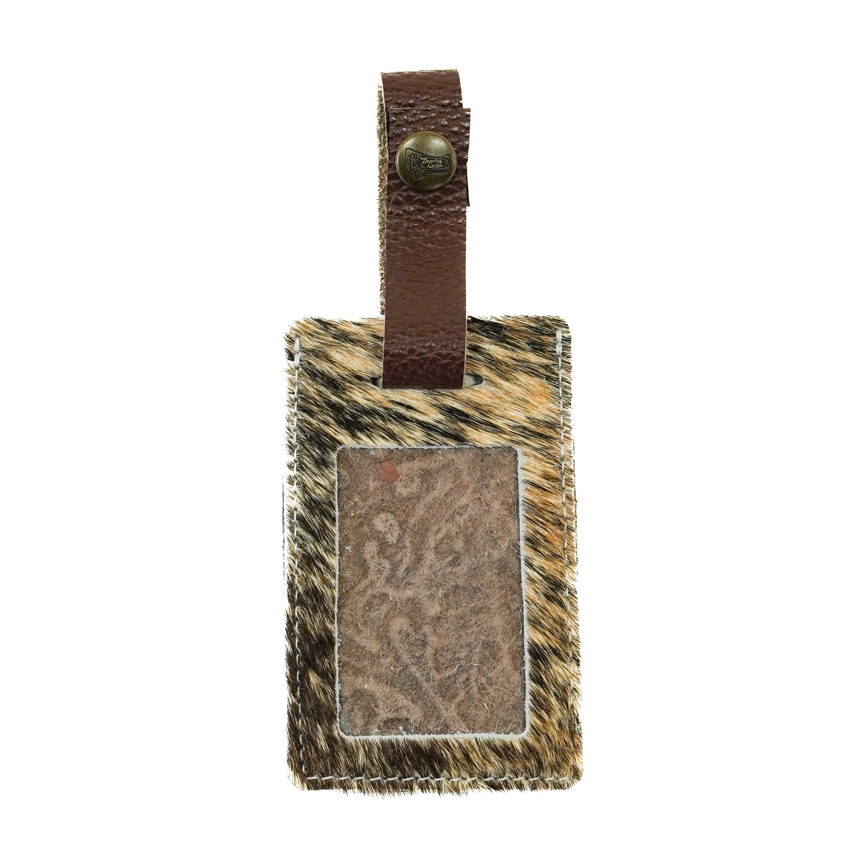 Luggage Tag - Brindle w/ Evergreen tool