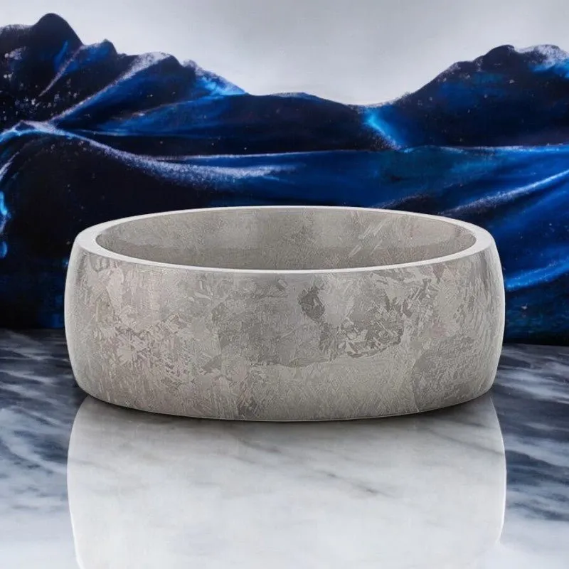MAGELLANIC | Titanium Ring, Meteorite Pattern, Domed