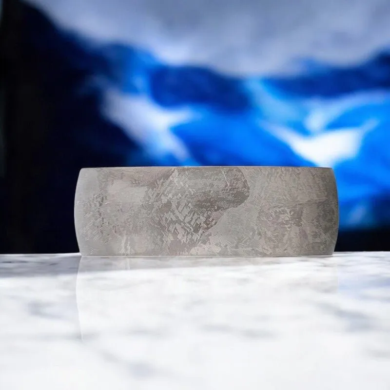 MAGELLANIC | Titanium Ring, Meteorite Pattern, Domed