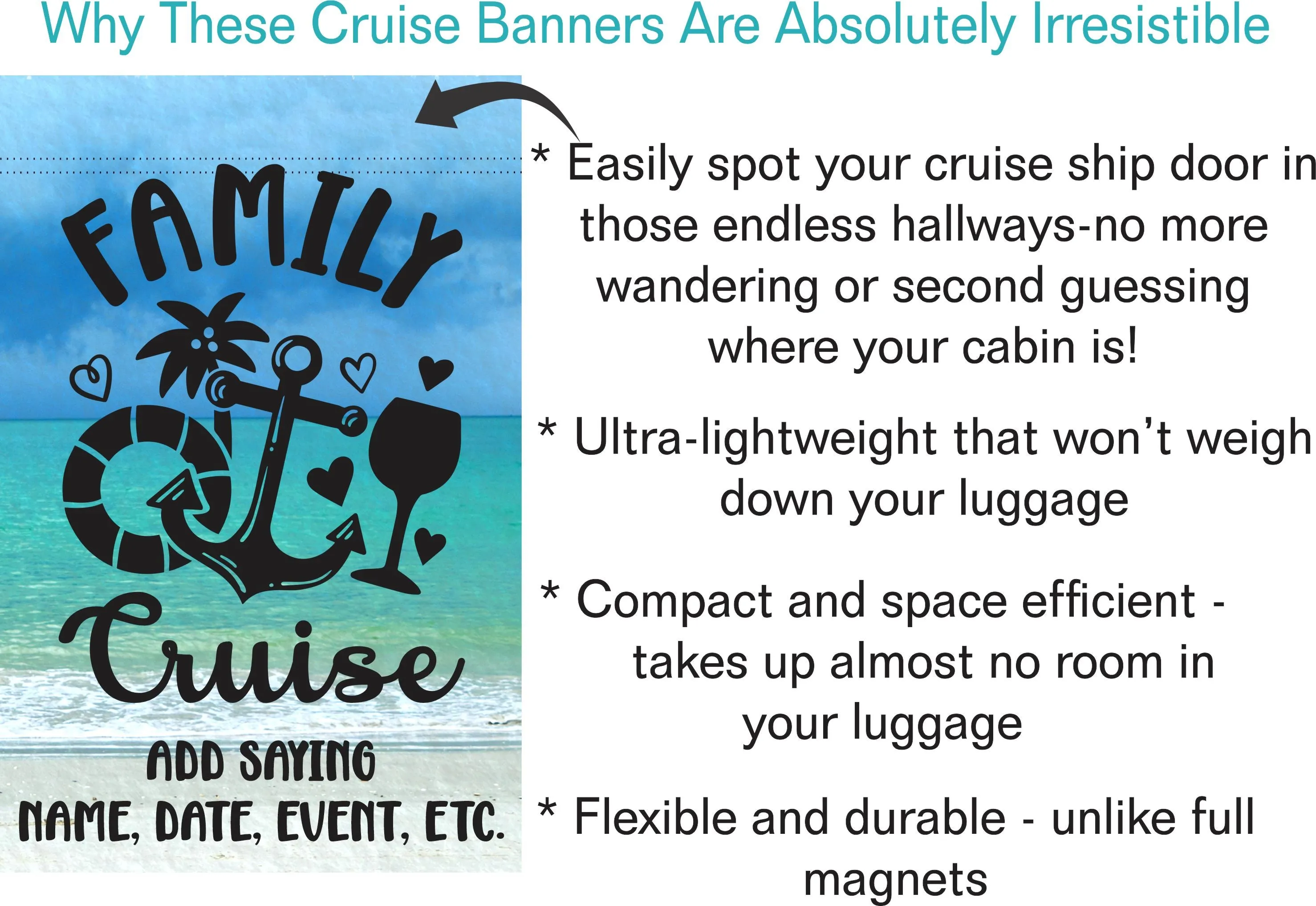 magnetic cruise Ship door decoration banner, Family Cruise, Personalized cruise decoration