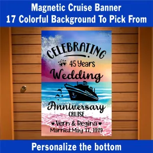 magnetic cruise Ship door decoration banner, personalized anniversary cruise magnet sign, stateroom cabin door banner, cruising partners