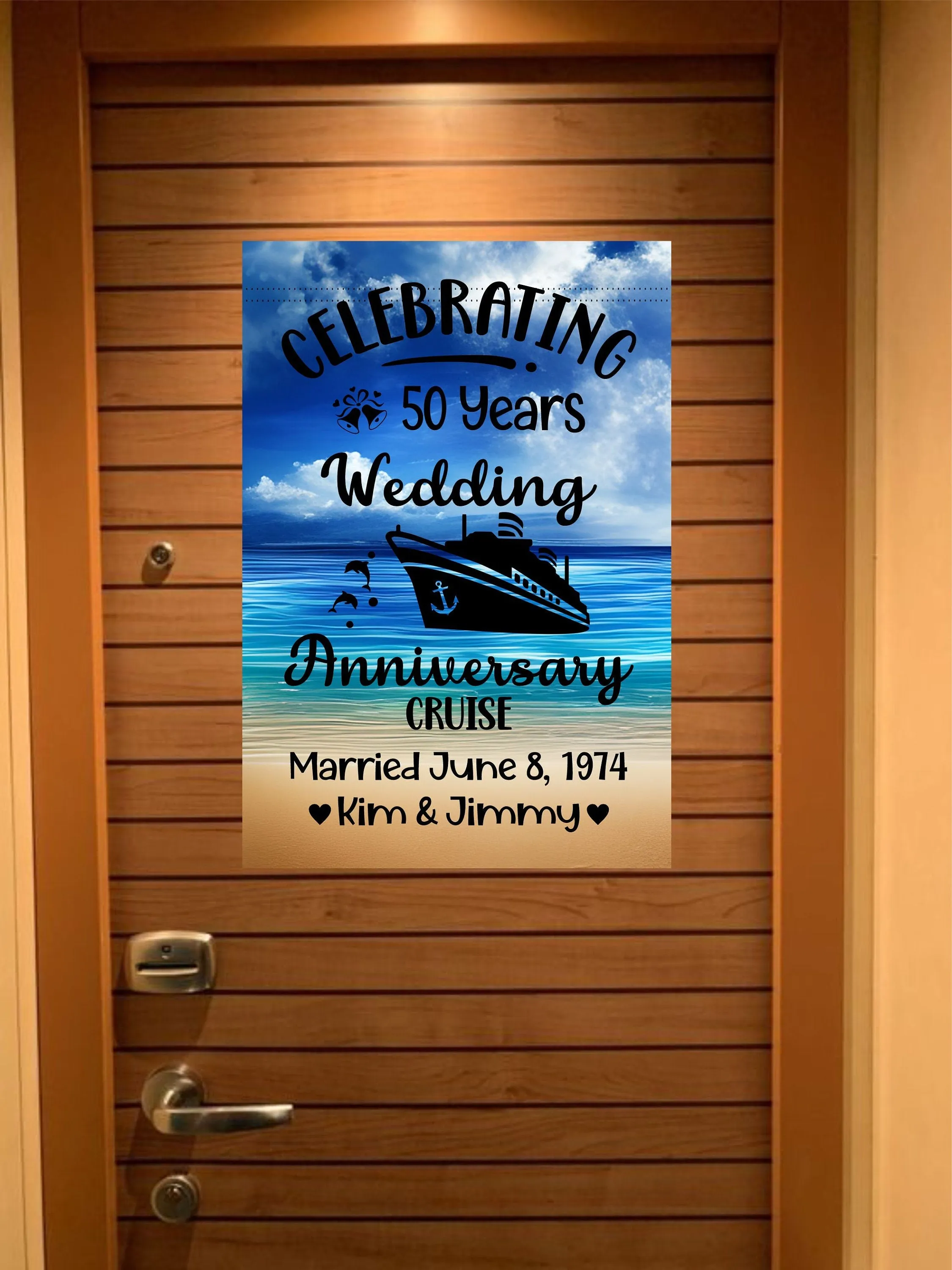 magnetic cruise Ship door decoration banner, personalized anniversary cruise magnet sign, stateroom cabin door banner, cruising partners